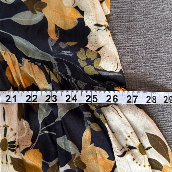 Blånk London Floral Stripe Tiered Shirt Dress Tunic Boho 3/4 Sleeve 2X Earthy - Picture 9 of 16